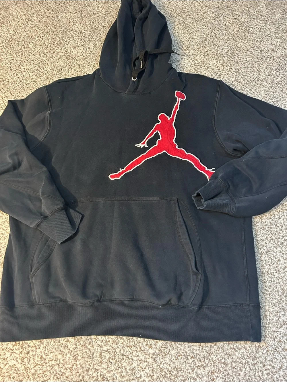 Jordan Black Pullover Hoodie with Red Jumpman